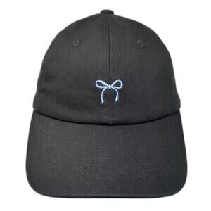 DAILYLOOK Baseball Cap Black Blue One Size Embroidered Adjustable Cotton Hat